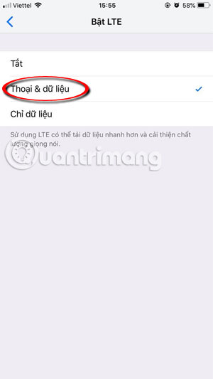 Chọn Chỉ thoại