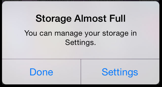 Dung lượng bộ nhớ đầy iPhone