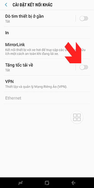 Chọn ứng dụng Cài đặt > Kết Nối