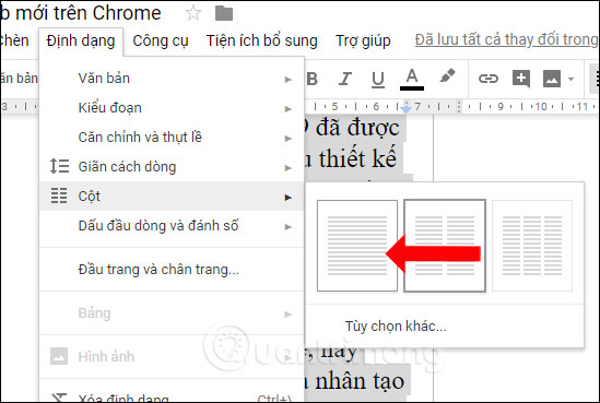 Cách tạo cột văn bản trên Google Docs - Ảnh minh hoạ 6