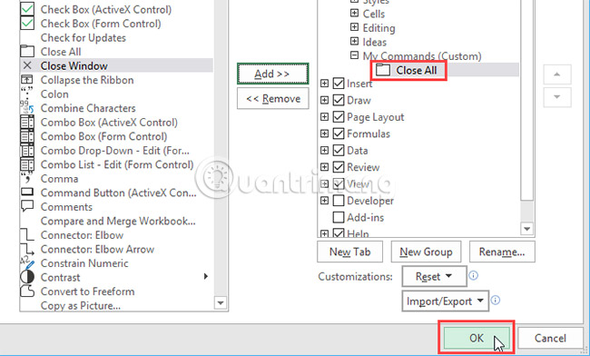 4 mẹo cần thiết để quản lý Ribbon Excel - Ảnh minh hoạ 17