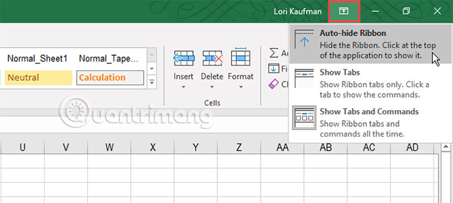 4 mẹo cần thiết để quản lý Ribbon Excel - Ảnh minh hoạ 8