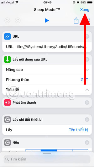 Hoàn thành thiết lập Sleep Mode 