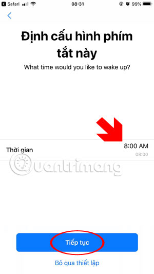 Thiết lập giờ thức dậy