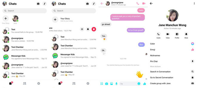 Giao diện người dùng mới của ứng dụng Facebook Messenger