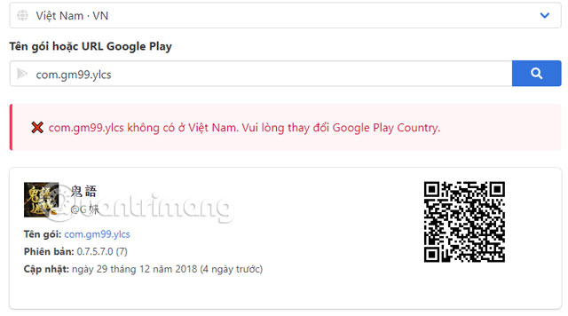 Tải file apk trong APK Downloader