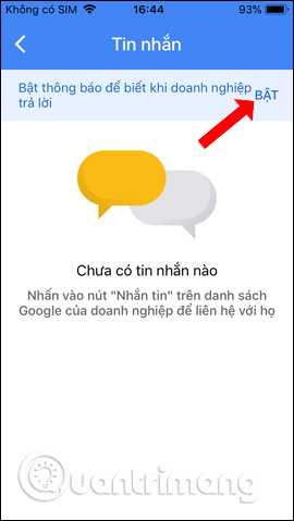 Kích hoạt thông báo