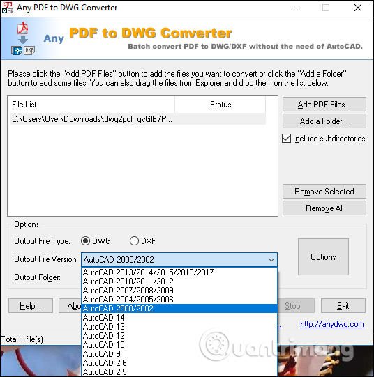 Cách chuyển file PDF sang Autocad