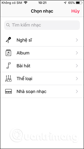 Select audio in album