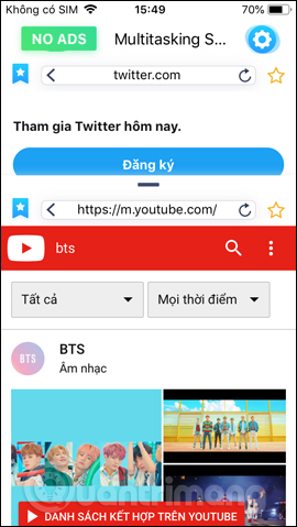 Chia đôi màn hình