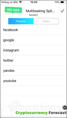 Chọn danh sách trang web