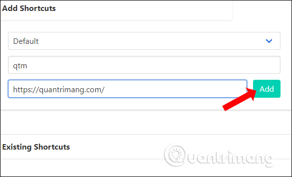 Nhập URL trang web
