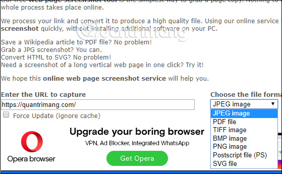 Chụp ảnh trên Web capture