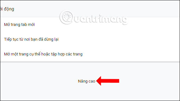 Nhấn nút Nâng cao