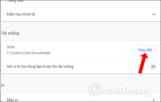 Nhấn nút Thay đổi