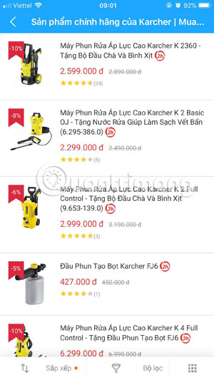 Sản phẩm áp dụng mã giảm giá