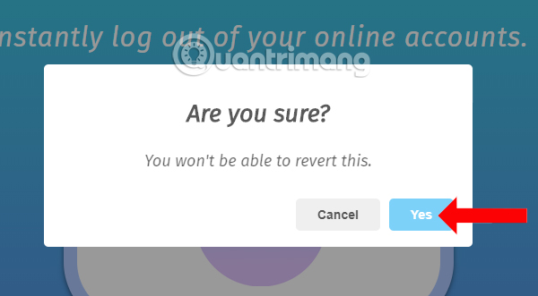 Thông báo thoát tài khoản