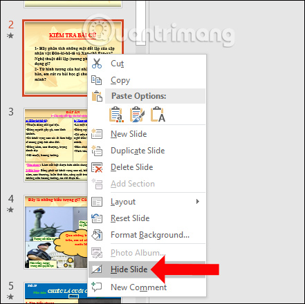 Ẩn hiện slide Powerpoint - Với tính năng ẩn hiện slide của Powerpoint, bạn có thể điều chỉnh tốc độ bài thuyết trình và giữ chú ý của khán giả. Bạn có thể quản lý trình chiếu của mình bằng cách chọn nội dung cần hiện hoặc ẩn đi.