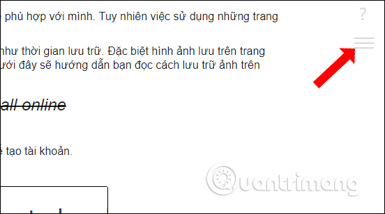 Mở giao diện quản lý