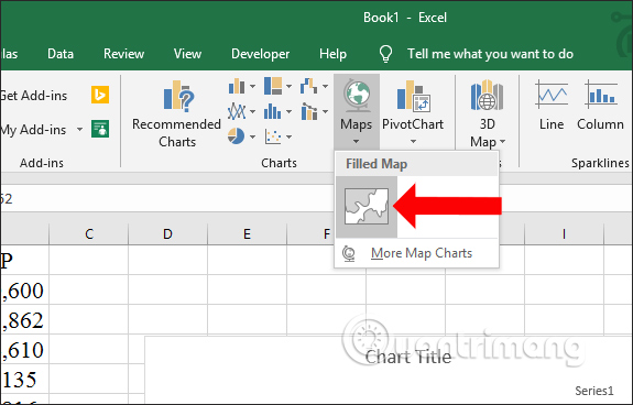 Cách vẽ biểu đồ bản đồ trên Excel - Biểu đồ mới trong Excel 2019