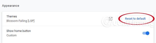 Đặt lại giao diện mặc định cho Chrome