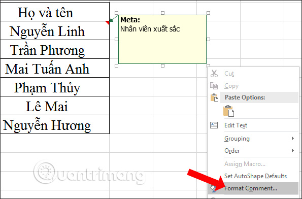 Cách chèn ảnh vào khung ghi chú Excel - Ảnh minh hoạ 2