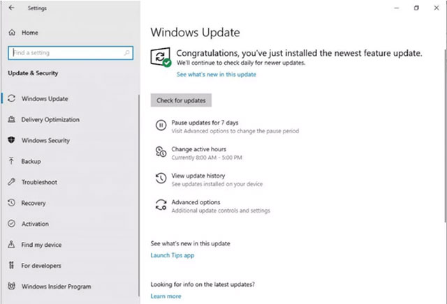 Tạm dừng cập nhật Windows 10
