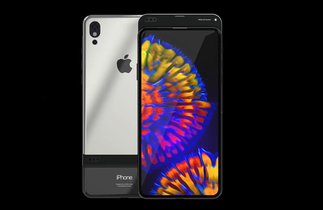 Nhằm tối ưu không gian hiển thị mặt trước, iPhone X2 được thiết kế màn hình trượt