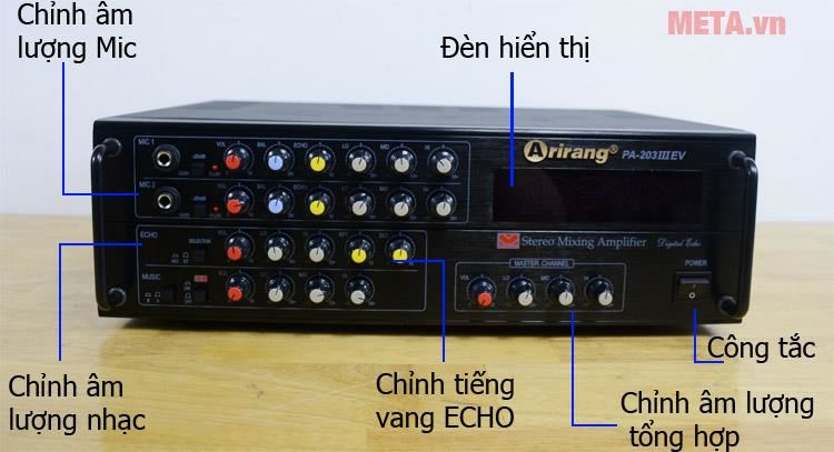 Cách chỉnh âm thanh cho máy tăng âm Arirang PA-203III EV