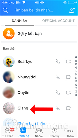 Hiện thêm bạn thân