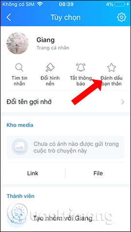 Đánh dấu bạn thân