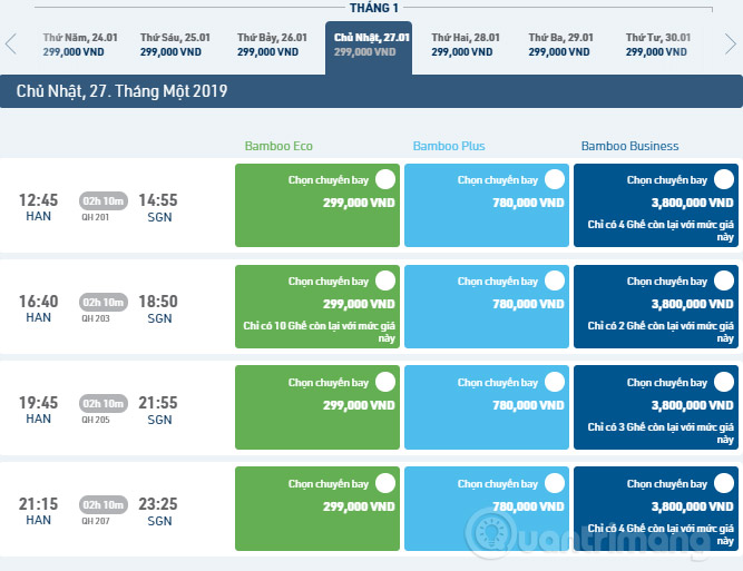 Thông tin chuyến bay