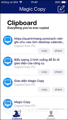 Hiển thị nội dung trên ứng dụng
