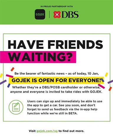 Vào ngày 2 tháng 1 năm 2019, công ty đã mở rộng phạm vi cung cấp dịch vụ của mình đến những khu vực còn lại tại Singapore, nhưng việc đăng ký mới vẫn được chia theo từng đợt để thử nghiệm quy mô của dịch vụ.