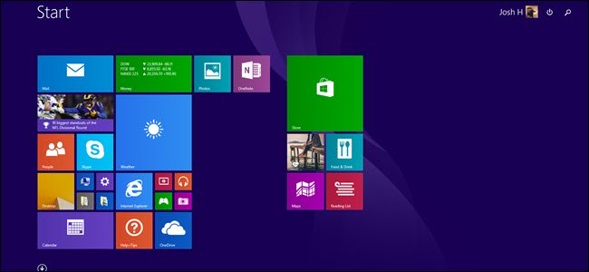 Windows 8.1 chỉ có Start Screen chứ không có một Start Menu thực sự