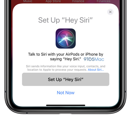 Giao diện thiết lập ‘Hey Siri’ cho AirPods 2
