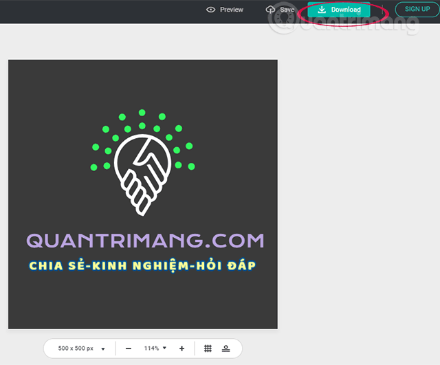 Nhấn Download để tải logo về