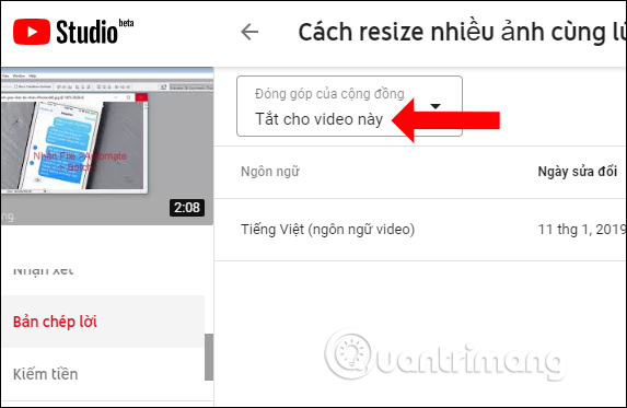 Khóa tính năng đóng góp