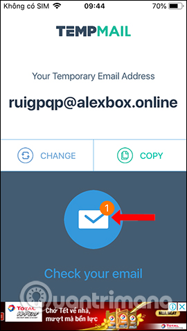 Thông báo email mới