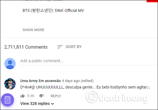 Hiện bình luận video