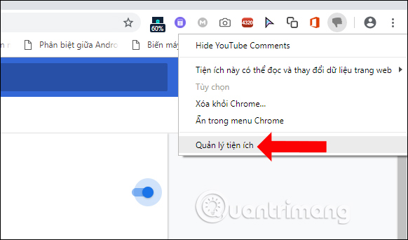 Thiết lập tiện ích