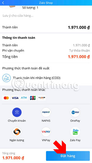 Xác nhận đặt hàng