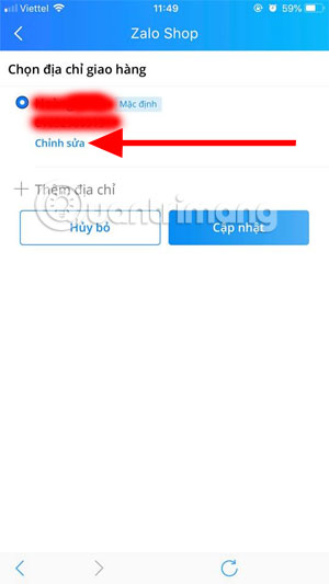 Chọn địa chỉ giao hàng
