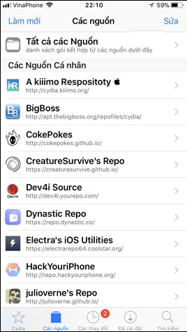 Truy cập Cydia
