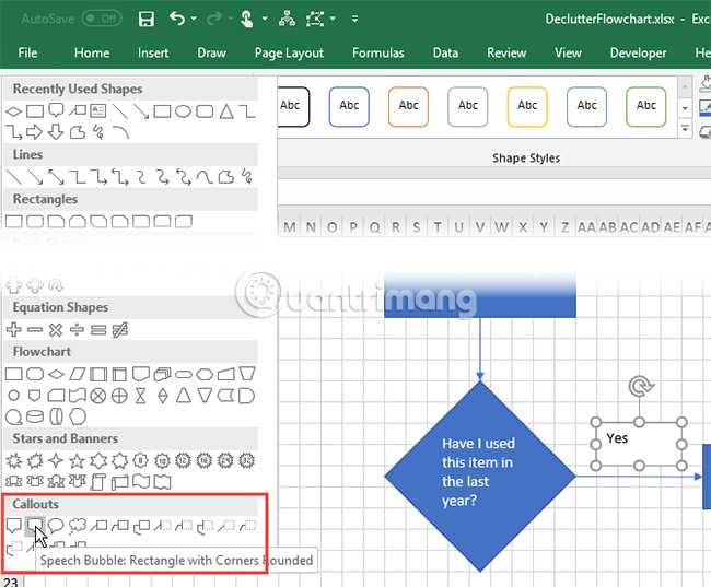 Cách vẽ lưu đồ trong Excel - Ảnh minh hoạ 13