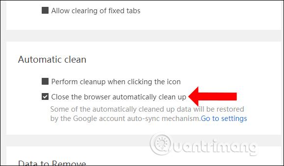 Xóa dữ liệu tự động