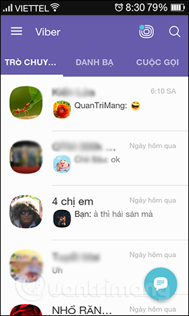 Giao diện Viber