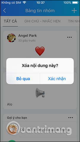 Xóa ghi chú