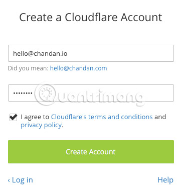 Tạo tài khoản CloudFlare