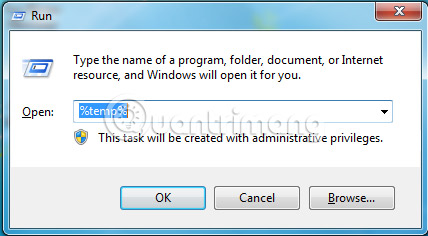 Mở thư mục chứa file tạm trên Windows